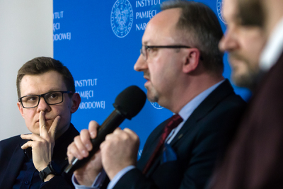 Debata „»Dla oczyszczenia terenu z band«. »Ludowe« Wojsko Polskie przeciwko żołnierzom polskiego podziemia niepodległościowego” – 1 marca 2022. Fot. Sławek Kasper (IPN)