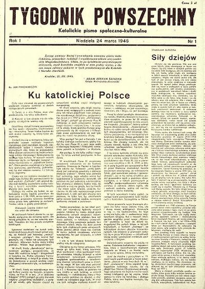 Pierwszy numer „Tygodnika Powszechnego”