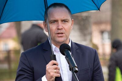 1. Prezes IPN dr Karol Nawrocki w Siedlcu. Fot. IPN