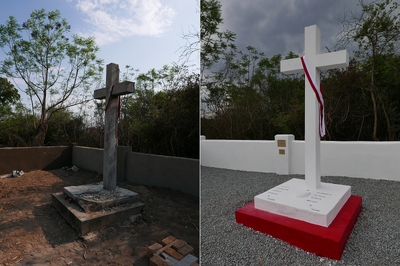 Cmentarz polski w Rusape (Zimbabwe) podczas remontu. Fot. BUWiM