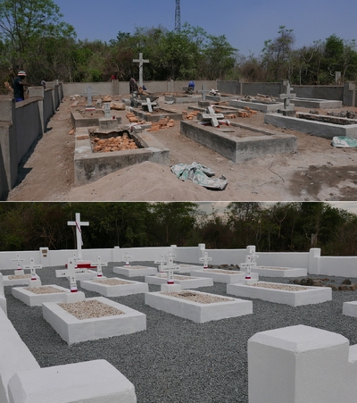 Cmentarz polski w Rusape (Zimbabwe) podczas remontu. Fot. BUWiM