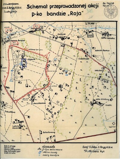 Schemat przeprowadzonej akcji przeciwko bandzie „Roja”