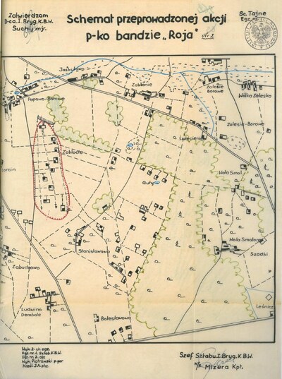Schemat przeprowadzonej akcji przeciwko bandzie „Roja” (fot. nr 2)