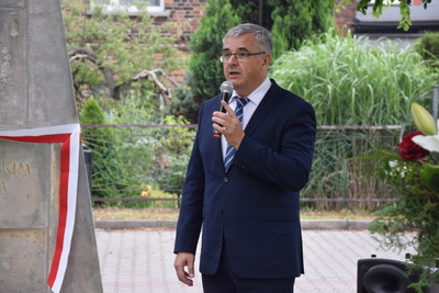 Uroczystość odsłonięcia odrestaurowanego pomnika upamiętniającego powstańców śląskich z Gierałtowic