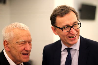 Kornel Morawiecki i prezes IPN Jarosław Szarek – Warszawa, 24 lutego 2017 (fot. Marcin Jurkiewicz/IPN)