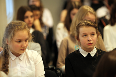 Europejski Dzień Pamięci o Sprawiedliwych-spotkanie Eugeniusza Szylara z młodzieżą – Warszawa, 6 marca 2017 (fot. Marcin Jurkiewicz)