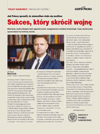Dodatek historyczny do „Gazety Polskiej” (19 października 2022) poświęcony polskim deszyfrantom