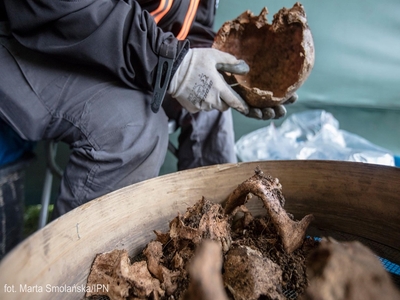 Prace poszukiwawcze prowadzone przez IPN na terenie obecnego Muzeum Gross-Rosen w Rogoźnicy. Fot. IPN