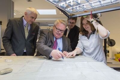 Od lewej: dr Stanisław Koller, prof. Rudolf Pichoja, Aleksander Skydan, Aleksandra Prokop. Fot. Katarzyna Adamów (Archiwum IPN)