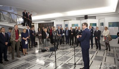 W Senacie wystawa IPN „Bunt w imperium - 40. rocznica utworzenia SKS” – Warszawa, 17 maja 2017 Fot. Marcin Jurkiewicz (IPN)