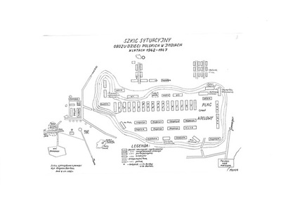 Szkic osiedla dzieci polskich w Balachadi pochodzący ze znajdującego się w zasobie Archiwum IPN w Warszawie zespołu „Koło Polaków z Indii 1942-1948”
