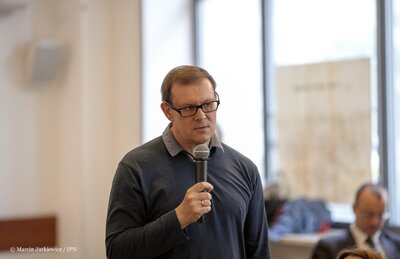 Konferencja prasowa na „Przystanku Historia”. Fot. Marcin Jurkiewicz (IPN)