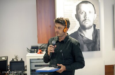 Konferencja prasowa na „Przystanku Historia”. Fot. Marcin Jurkiewicz (IPN)