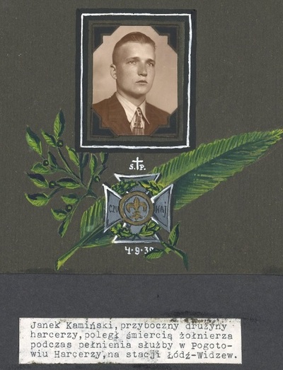 Karta ze zdjęciem Jana Kamińskiego. Fot. ze zbiorów Chorągwi Łódzkiej ZHP