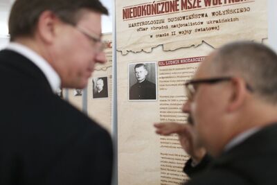Wystawa „Niedokończone msze wołyńskie” w Sejmie. Fot. Sławomir Kasper (IPN)