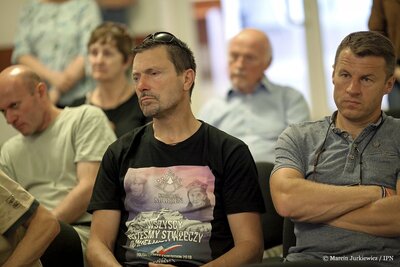 Konferencja prasowa podsumowująca ostatni etap poszukiwań ofiar komunizmu na „Łączce”. Fot. Marcin Jurkiewicz (IPN)