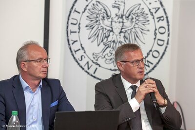 Konferencja prasowa podsumowująca ostatni etap poszukiwań ofiar komunizmu na „Łączce”. Fot. Marcin Jurkiewicz (IPN)