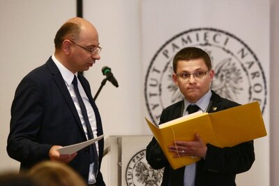 Wręczenie nagród za Najlepszy Debiut Historyczny Roku – Warszawa, 19 lipca 2017. Wiceprezes IPN dr Mateusz Szpytma i zastępca dyrektora Biura Badań Historycznych dr Paweł Libera. Fot. Sławomir Kasper (IPN)