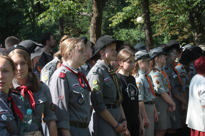 Uroczystości przy pomniku „Mokotów Walczący 1944”. Fot. Piotr Życieński (IPN)