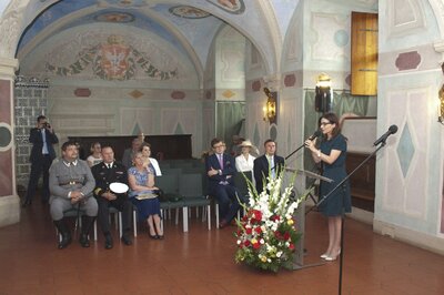 Otwarcie wystawy IPN „O Niepodległą. Rok 1914” na Zamku Królewskim w Warszawie. Dyrektor Biura Edukacji Narodowej IPN Justyna Skowronek