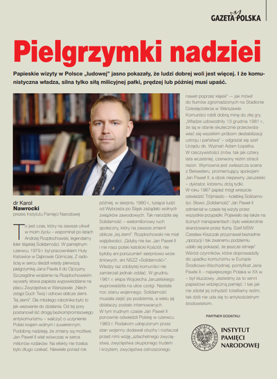 „Niech zstąpi Duch Twój”. Czerwcowe pielgrzymki Jana Pawła II do ojczyzny. Dodatek specjalny Instytutu Pamięci Narodowej w „Gazecie Polskiej”