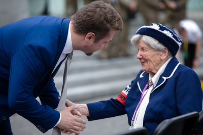 Uroczystości przy pomniku Powstania Warszawskiego na pl. Krasińskich – 31 lipca 2023. Fot. Sławek Kasper (IPN)
