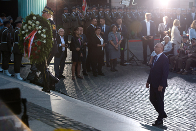 Uroczystości przy pomniku Powstania Warszawskiego na pl. Krasińskich – 31 lipca 2023. Fot. Sławek Kasper (IPN)