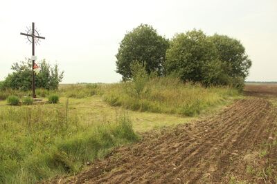 Symboliczny krzyż w miejscu strażnicy KOP