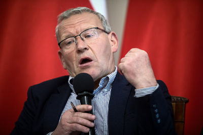 Konferencja naukowa „Niemiecki mord na Ulmach. Represje za pomoc ludności żydowskiej w kontekście realiów czasu Zagłady” w Warszawie. Na zdj. dr hab. Bogdan Musiał – 7 września 2023. Fot. Sławek Kasper (IPN)