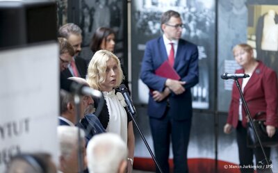 Otwarcie wystawy o Błogosławionym Jerzym Popiełuszce w Sejmie RP – dr Katarzyna Maniewska –27 września 2017. Fot. Marcin Jurkiewicz/IPN