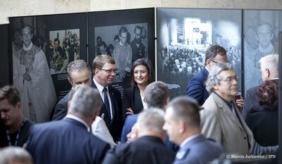 Otwarcie wystawy o Błogosławionym Jerzym Popiełuszce w Sejmie RP – 27 września 2017. Fot. Marcin Jurkiewicz/IPN
