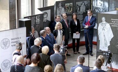 Otwarcie wystawy o Błogosławionym Jerzym Popiełuszce w Sejmie RP – 27 września 2017. Fot. Marcin Jurkiewicz/IPN