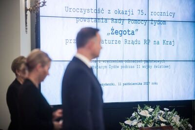 Uroczystość z okazji 75. rocznicy powstania Rady Pomocy Żydom „Żegota”. Fot. Sławomir Kasper (IPN)