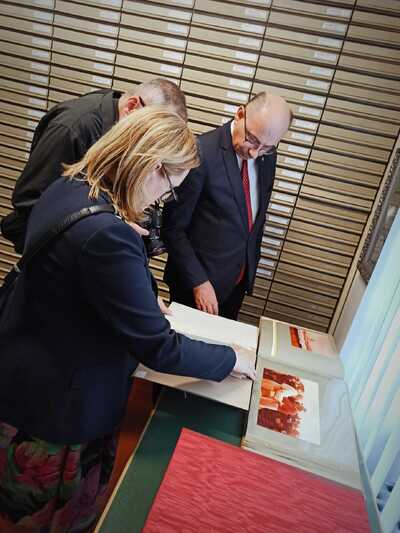 W Ośrodku Dokumentacji i Studium Pontyfikatu Jana Pawła II – Rzym, 19 października 2023 r. Fot. s. Julia Knurek Sł. NSJ