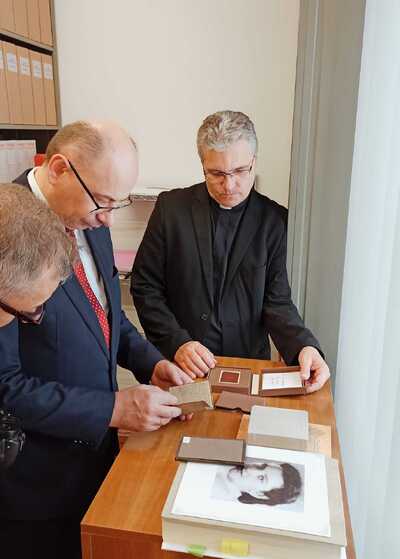 W Ośrodku Dokumentacji i Studium Pontyfikatu Jana Pawła II – Rzym, 19 października 2023 r. Fot. s. Julia Knurek Sł. NSJ