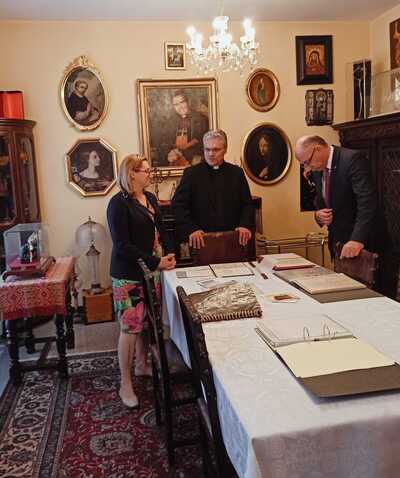 W Ośrodku Dokumentacji i Studium Pontyfikatu Jana Pawła II – Rzym, 19 października 2023 r. Fot. s. Julia Knurek Sł. NSJ