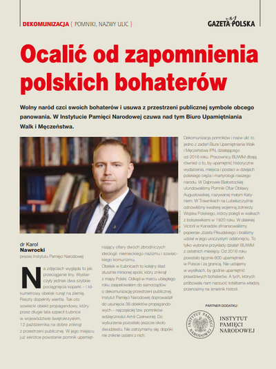 „Miejsca pamięci. Ocalić od zapomnienia” – dodatek specjalny Instytutu Pamięci Narodowej do „Gazety Polskiej”