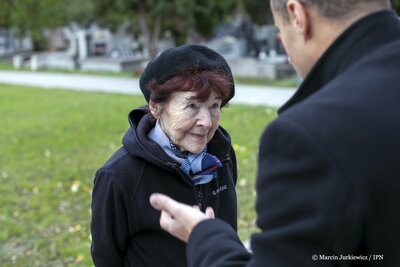 Otwarcie wystawy IPN „Kwatera Ł – panteon narodowy pod cmentarnym murem”. Zofia Pilecka-Optułowicz – 26 października 2017. Fot. Marcin Jurkiewicz (IPN)