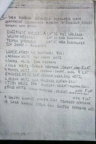 Świadectwa Żydów ukrywanych przez rodzinę Niedzielów (z arch. Teresy Sojki). Fot. Sławomir Kasper (IPN)