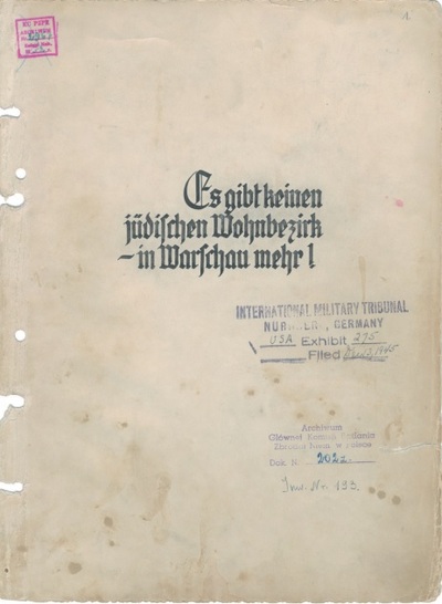 Raport Stroopa – pierwsza strona IPN BU 2972 poz. 34