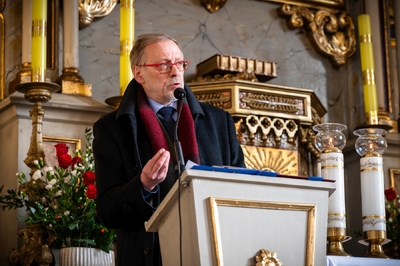 Odsłonięcie grobu powstańca styczniowego ppor. Jakuba Śliża – Żywiec, 25 listopada 2023. Fot.: IPN K. Łojko