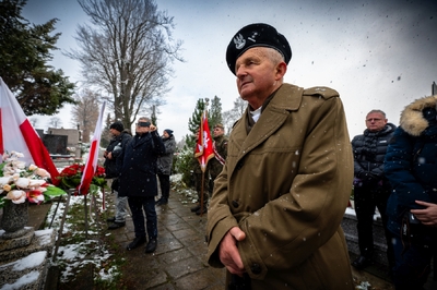 Odsłonięcie grobu powstańca styczniowego ppor. Jakuba Śliża – Żywiec, 25 listopada 2023. Fot.: IPN K. Łojko