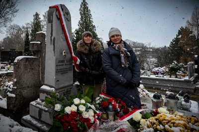 Odsłonięcie grobu powstańca styczniowego ppor. Jakuba Śliża – Żywiec, 25 listopada 2023. Fot.: IPN K. Łojko