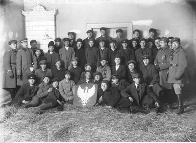 Polska Organizacja Wojskowa – grupa Peowiaków z powiatu łukowskiego, 1918. Fot. NAC