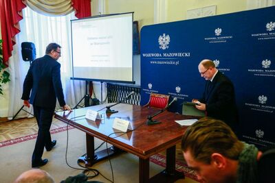 Konferencja prasowa „Dekomunizacja w Warszawie – zarządzenia wojewody w sprawie zmiany nazw ulic”. Fot. Sławomir Kasper (IPN)