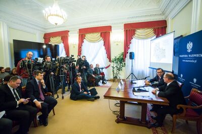 Konferencja prasowa „Dekomunizacja w Warszawie – zarządzenia wojewody w sprawie zmiany nazw ulic”. Fot. Sławomir Kasper (IPN)