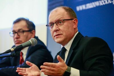 Konferencja prasowa „Dekomunizacja w Warszawie – zarządzenia wojewody w sprawie zmiany nazw ulic”. Fot. Sławomir Kasper (IPN)