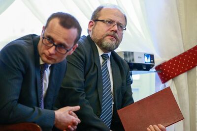 Konferencja prasowa „Dekomunizacja w Warszawie – zarządzenia wojewody w sprawie zmiany nazw ulic”. Fot. Sławomir Kasper (IPN)