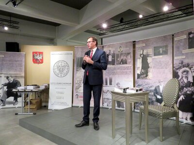 Otwarcie Przystanku Historia w Grodnie. Na zdj. prezes IPN dr Jarosław Szarek