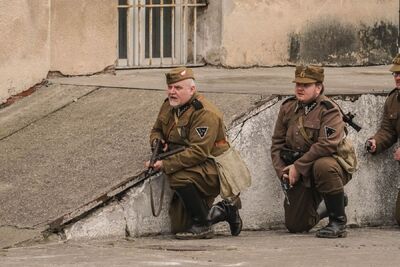 Rekonstrukcja historyczna „Odbicie więźniów z posterunku MO” w Muzeum Żołnierzy Wyklętych i Więźniów Politycznych PRL – Warszawa, 2 marca 2024. Fot. Paweł Ossoliński